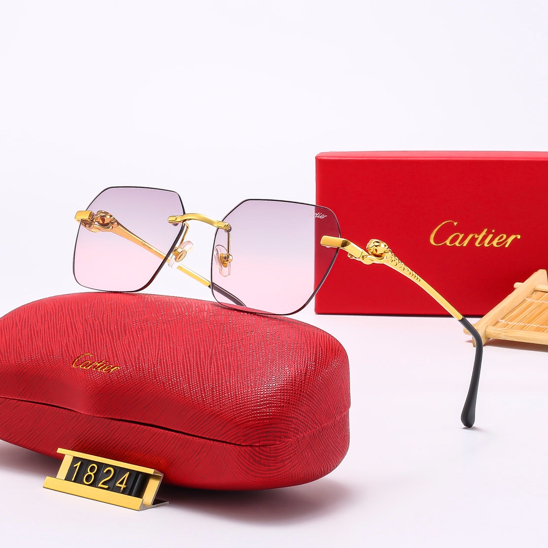 Leopard Head Metal Mirror Legs 5-Color Fashion Sunglasses 1824