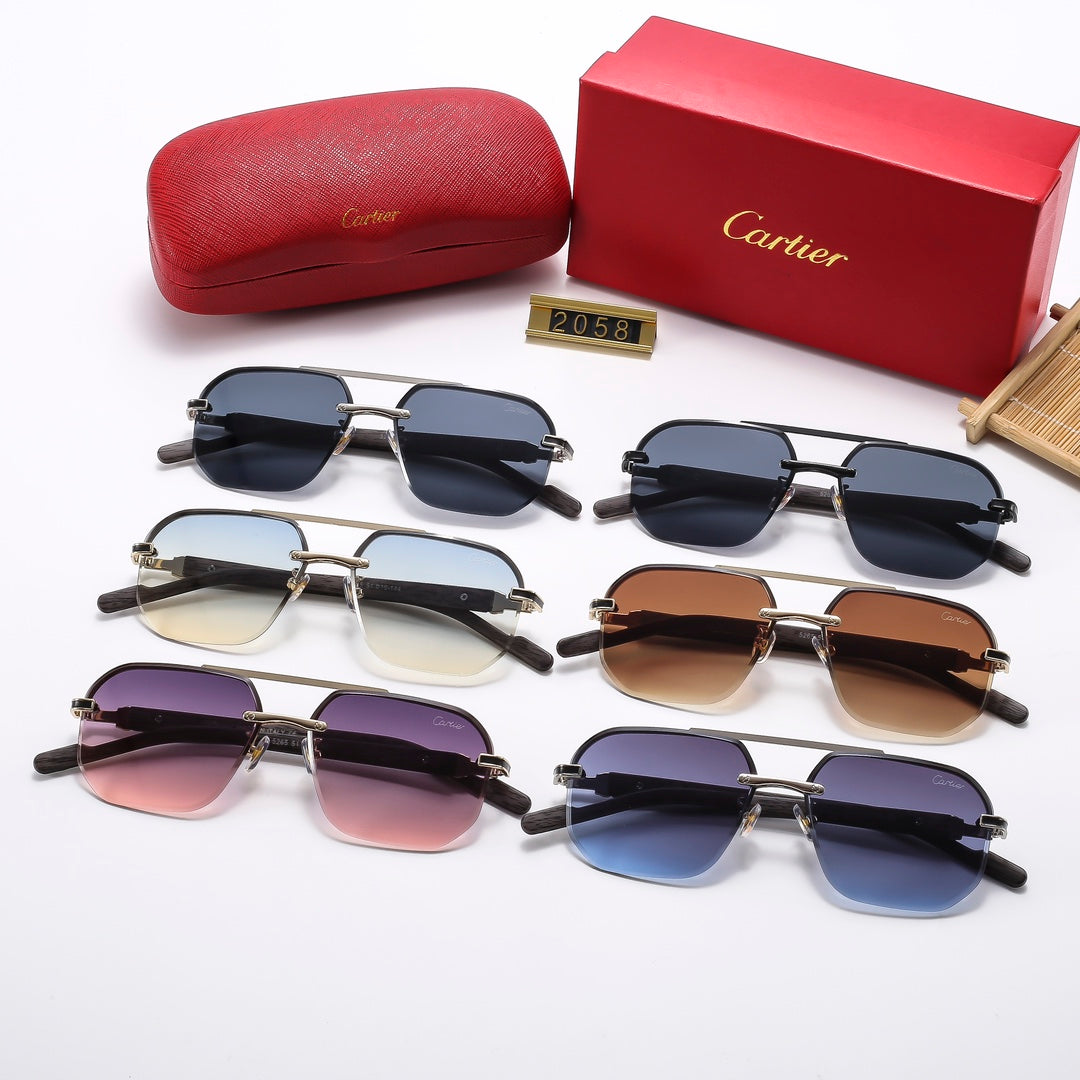 Wooden leg aviator multi-color sunglasses 2058