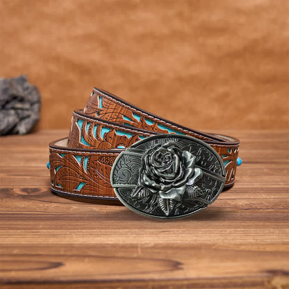 3 Colors printed letter leather belt