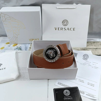 4 Colors lion head double-sided lychee pattern belt
