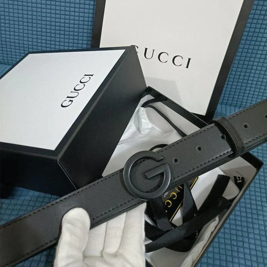 3 Colors Lingle G Black Leather Belt