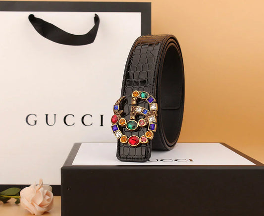 2 double G irregular colored diamond belts