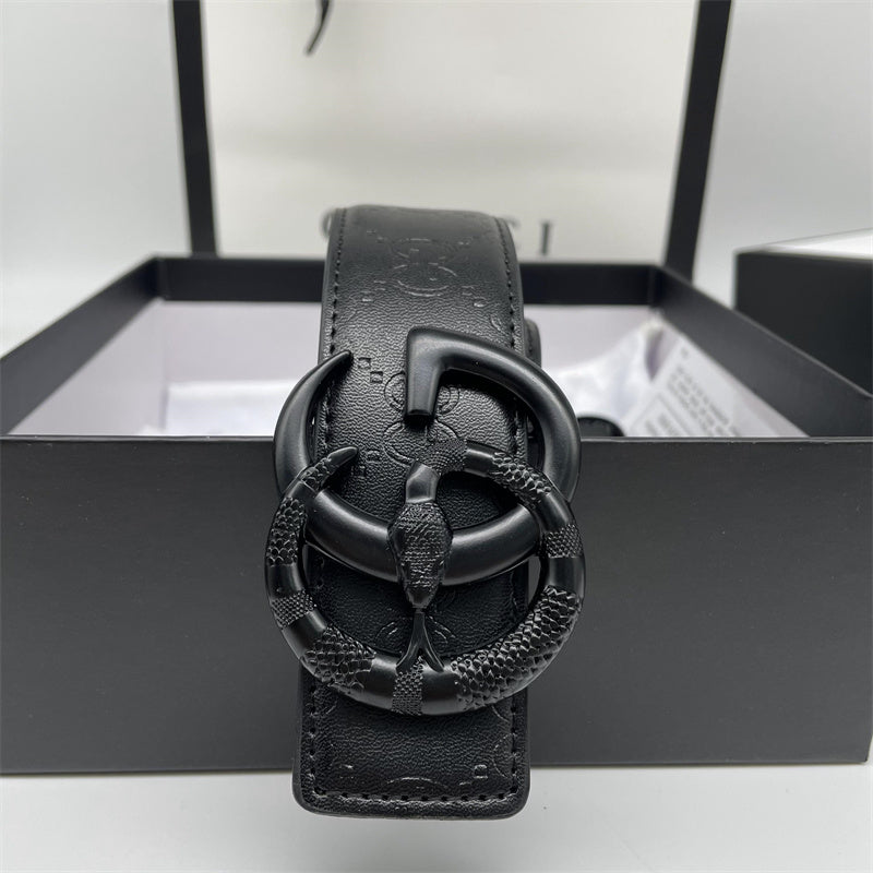 Printed Letter Leather Belt