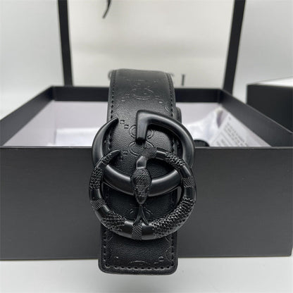 Printed Letter Leather Belt