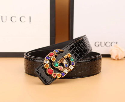 2 double G irregular colored diamond belts