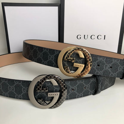 3 Colors printed letter leather belt
