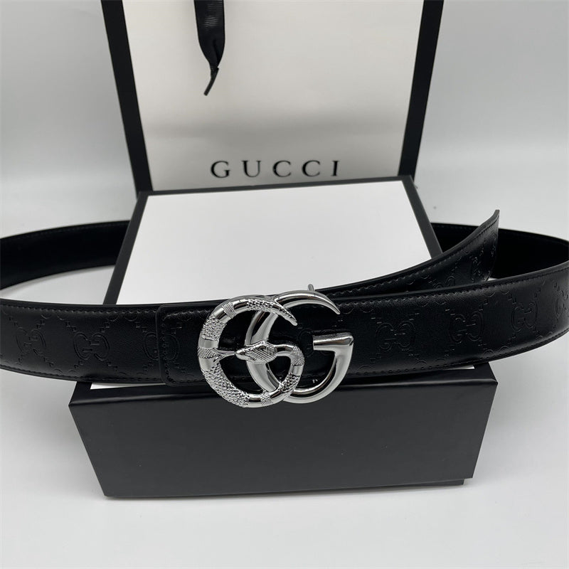 Printed Letter Leather Belt
