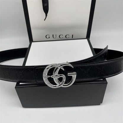Printed Letter Leather Belt