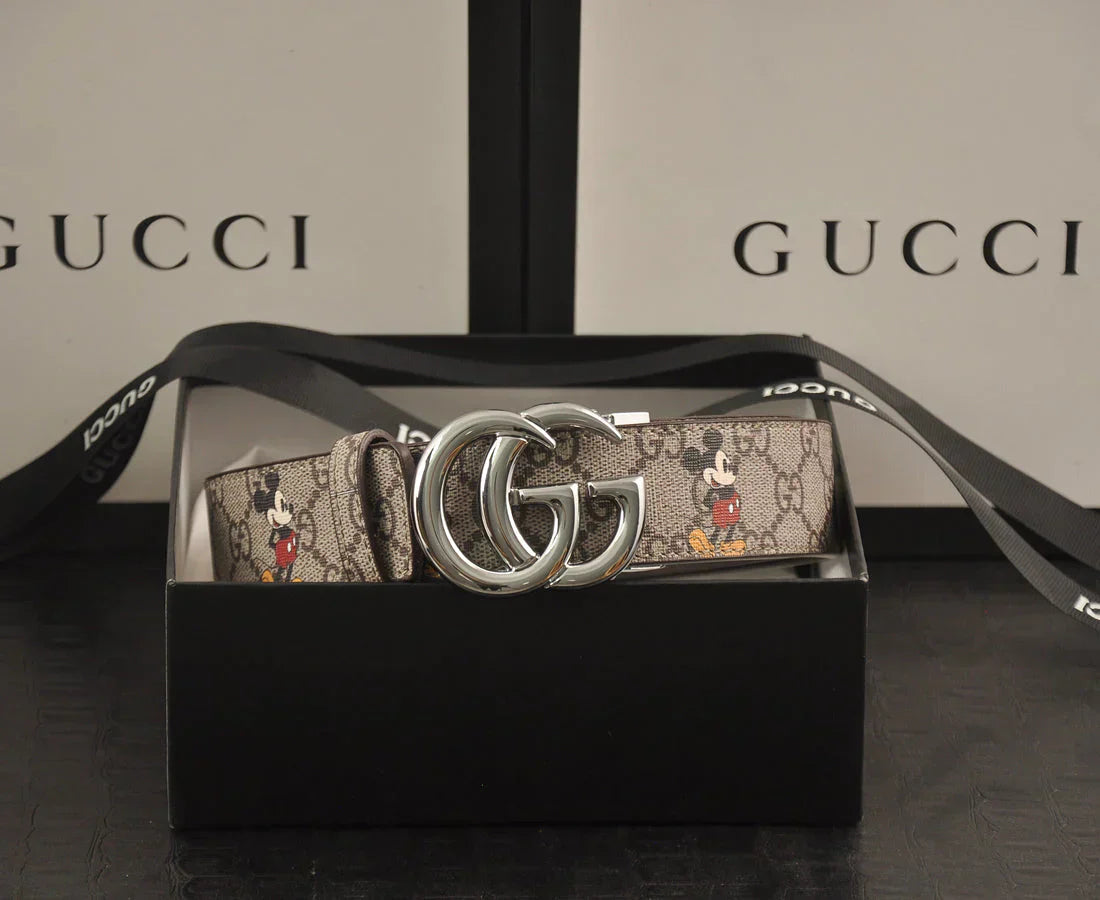 3-color double G Mickey Mouse print belt