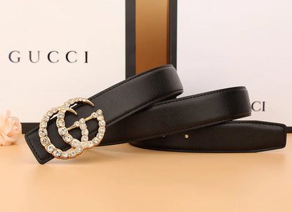 2 Styles Double G Rhinestone Belt