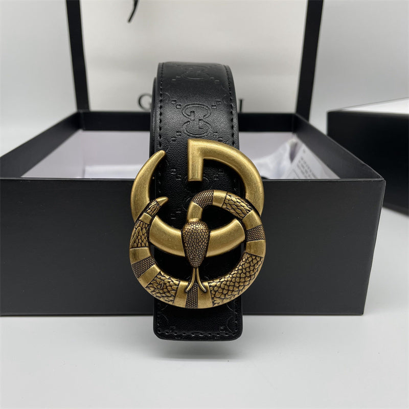 Printed Letter Leather Belt