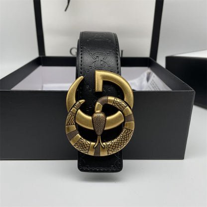 Printed Letter Leather Belt