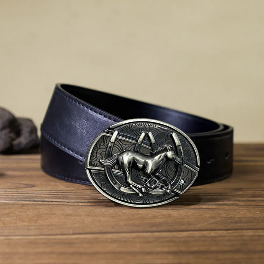 Double-sided calfskin belt with pin-buckle buckle