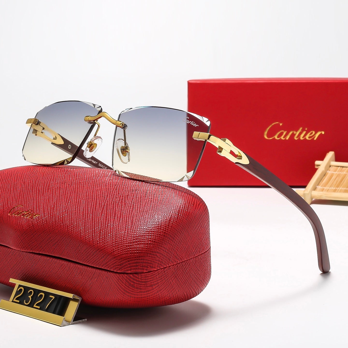 6 Colors Cool Fashion Diamond-patterned Square-framed Sunglasses 2327